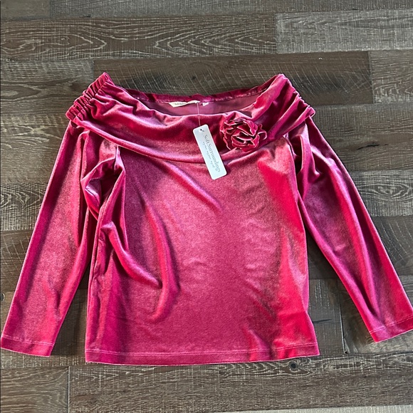 Soft Surroundings Velvet Off-Shoulder Top - Picture 2 of 6